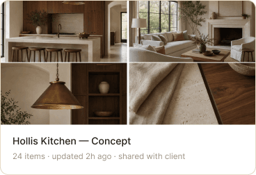 Hollis Kitchen mood board in NYA